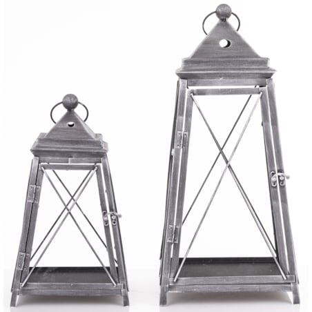 Lampion metalowy 2 szt. VARELA 55x25 cm i 37,5x21 cm