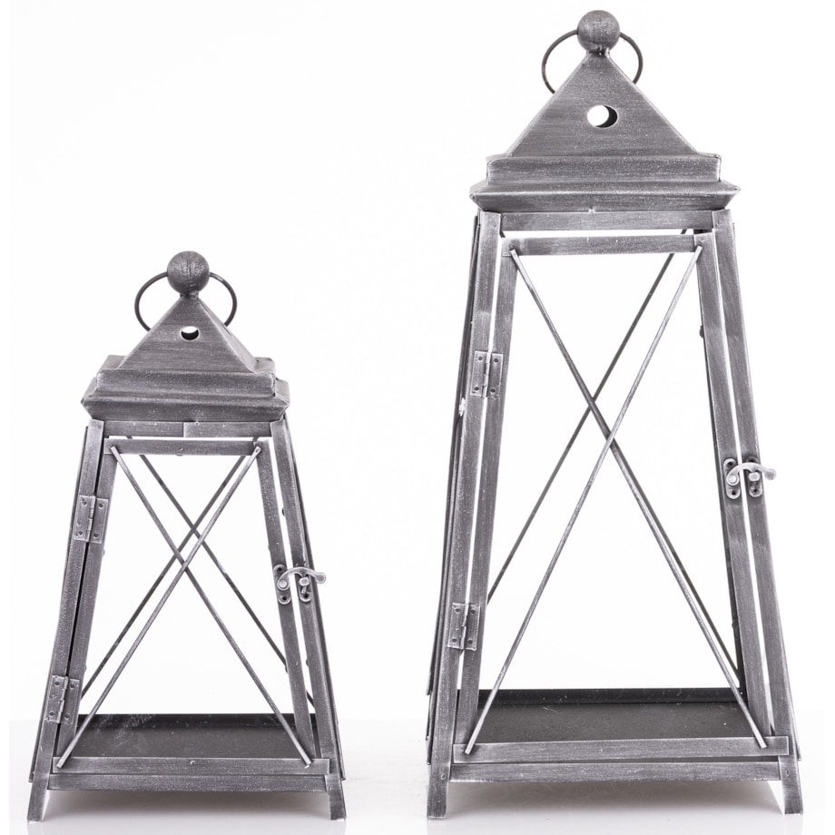 Lampion metalowy 2 szt. VARELA 55x25 cm i 37,5x21 cm