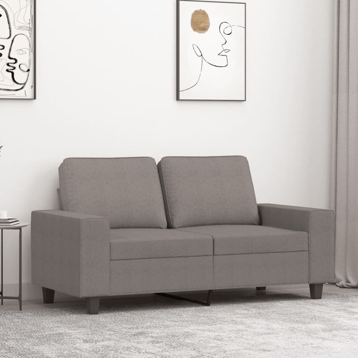 vidaXL Sofa 2-osobowa, kolor taupe, 120 cm, tapicerowana tkaniną