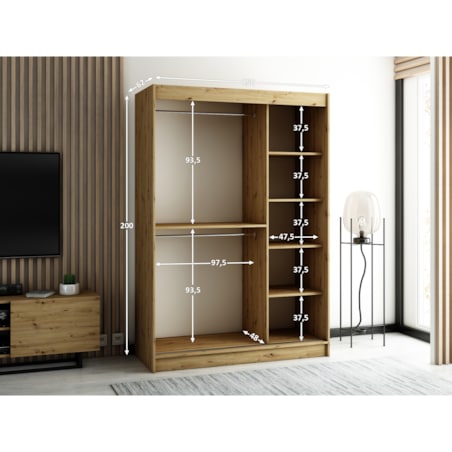 Szafa przesuwna Garderoba LAMELO 2 150 artisan