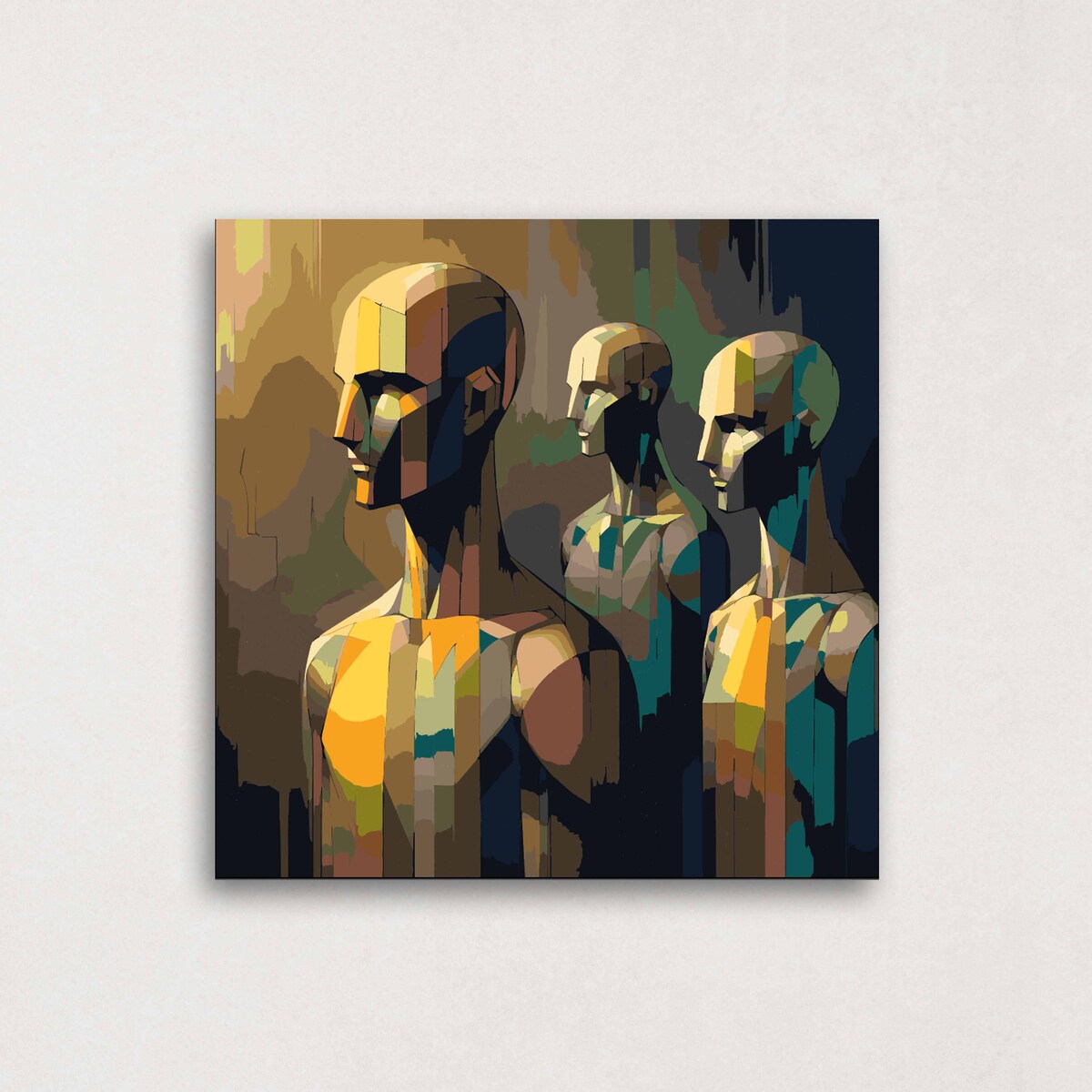 Malowanie po numerach, zestaw DIY – LUDZIE ROBOTY 80x80 cm- Produkt PL