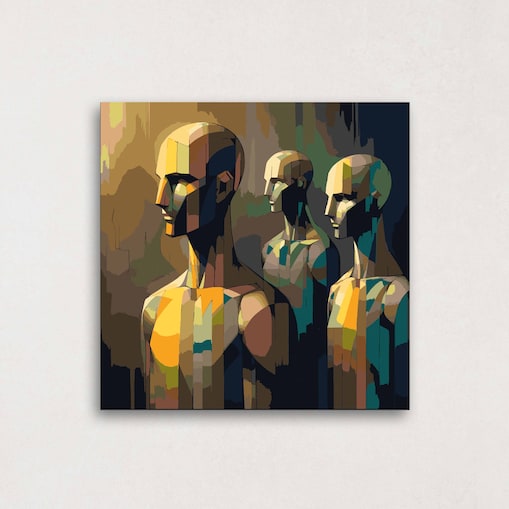 Malowanie po numerach, zestaw DIY – LUDZIE ROBOTY 80x80 cm- Produkt PL