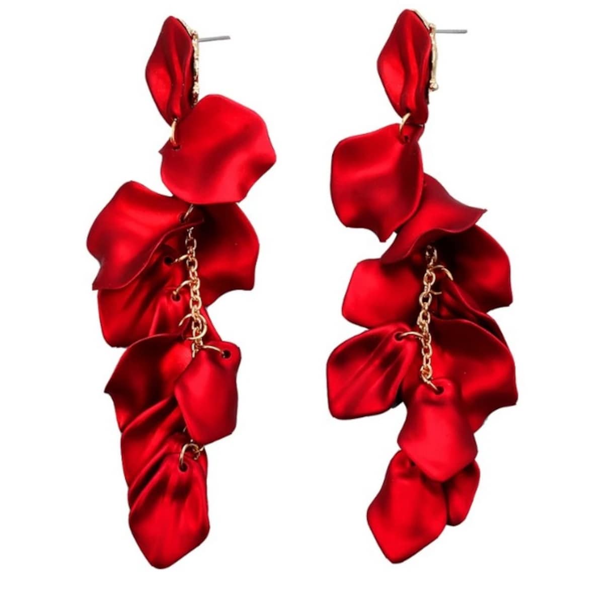 Kolczyki czerwone listki girlanda