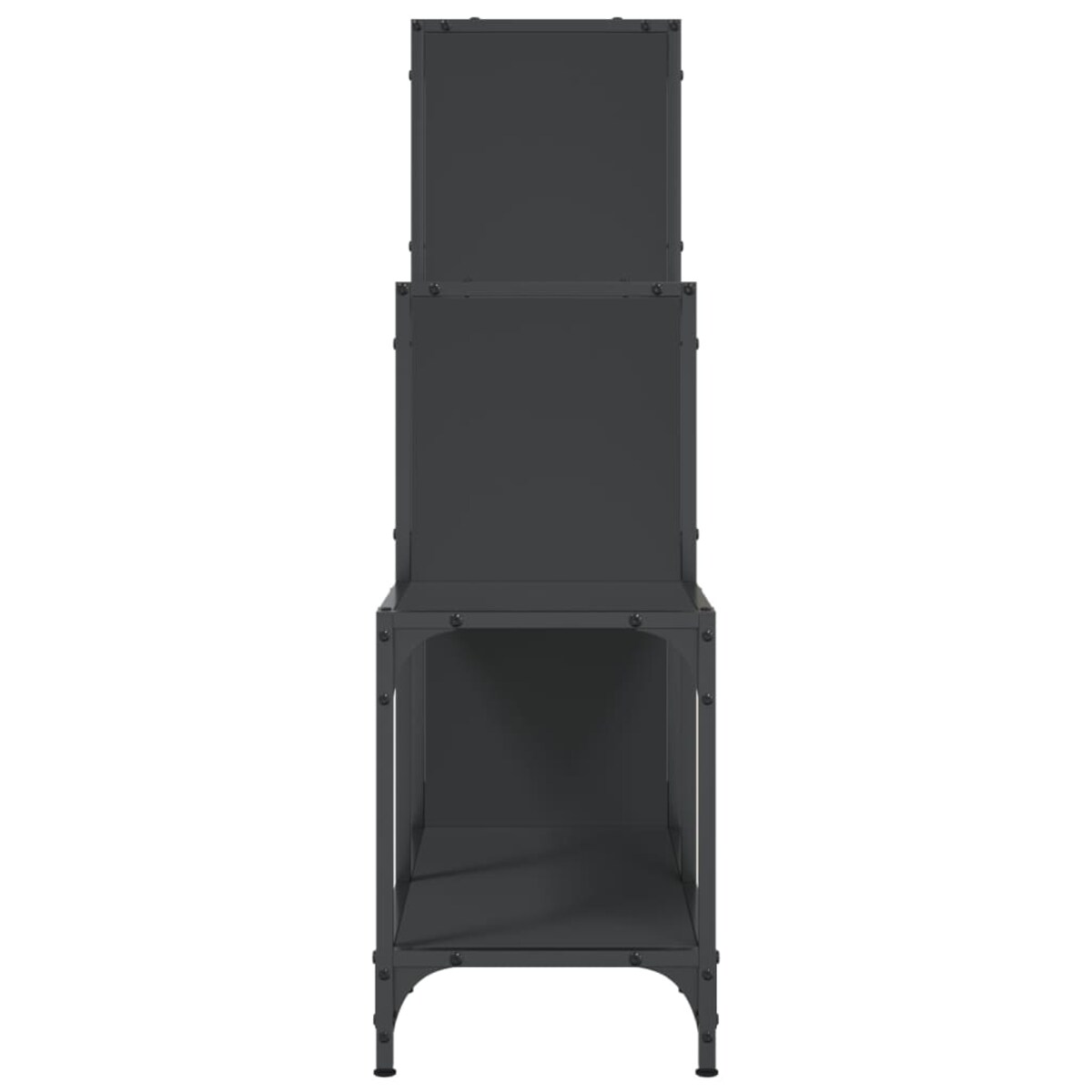 vidaXL Regał, czarny, 92x30x102 cm, materiał drewnopochodny i metal