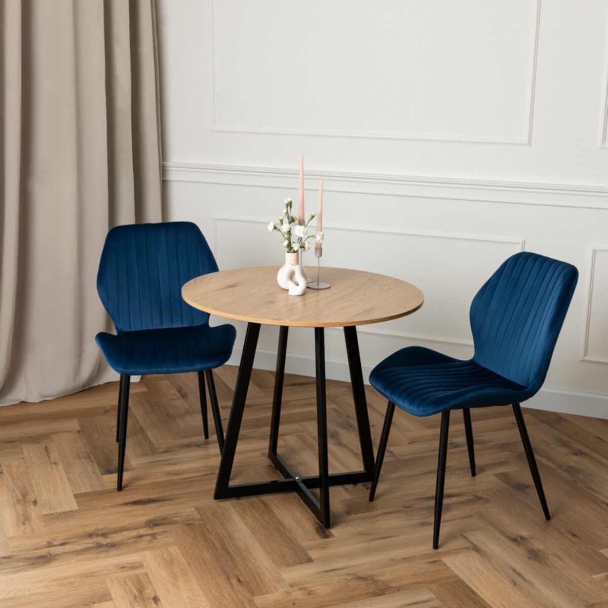 Krzesło tapicerowane welurowe do salonu jadalni nowoczesne