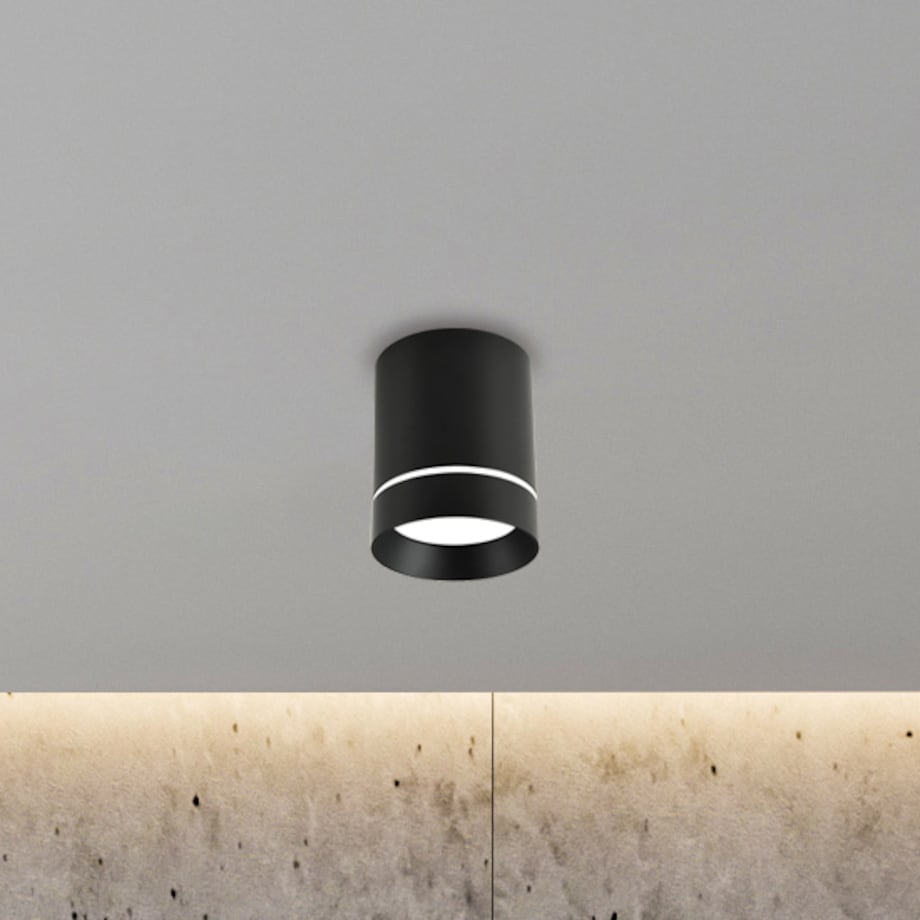 LAMPA sufitowa 2282787 Candellux metalowa OPRAWA tuba plafon z paskiem czarna