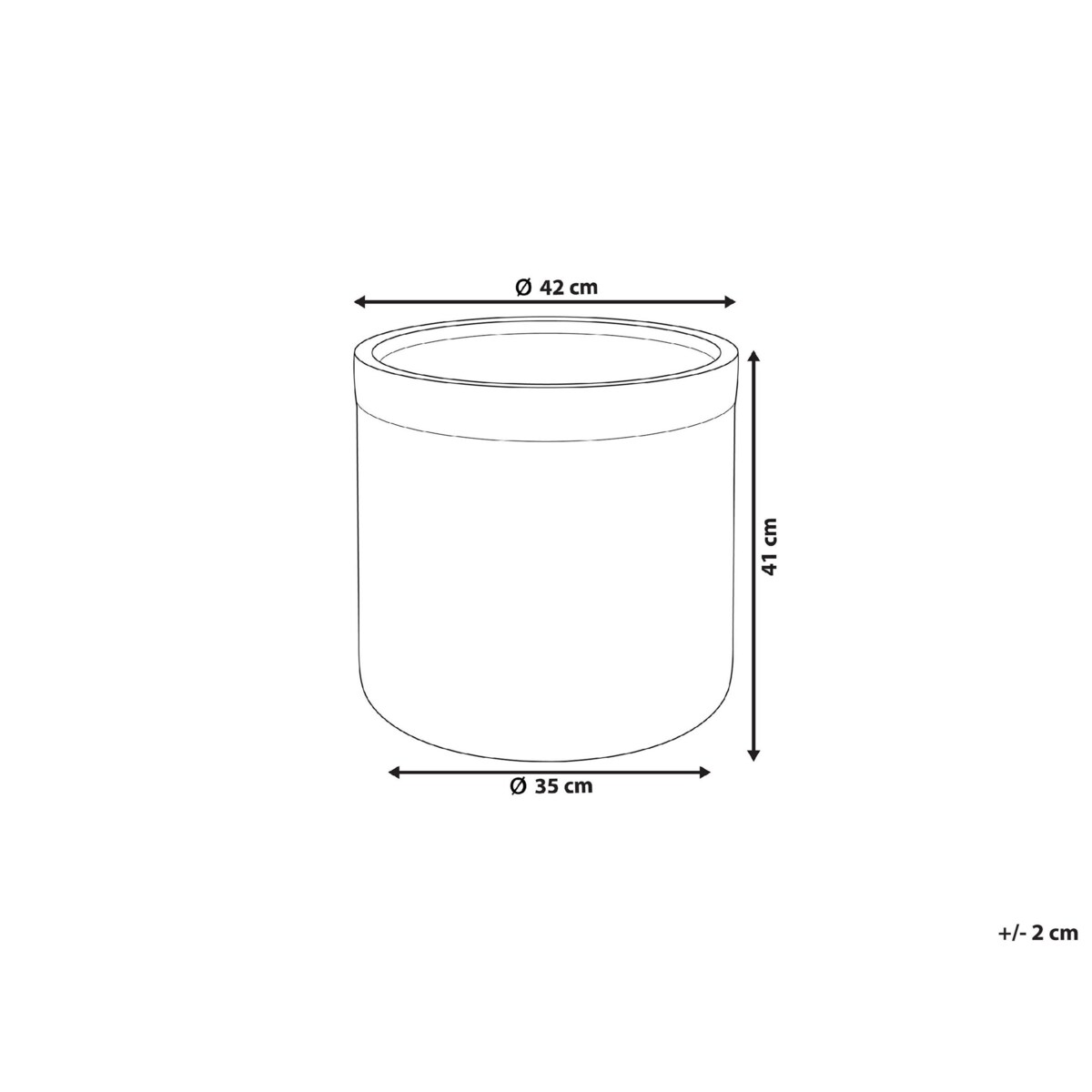 Doniczka 42 x 42 x 41 cm szara SAMOS