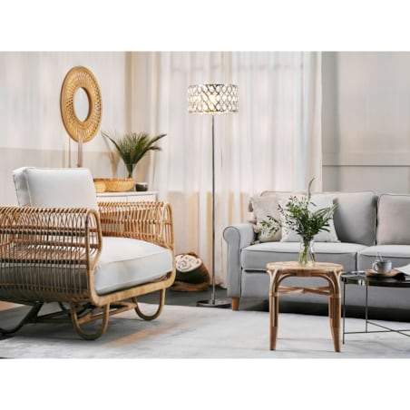 Lampa podłogowa metalowa srebrna TENNA