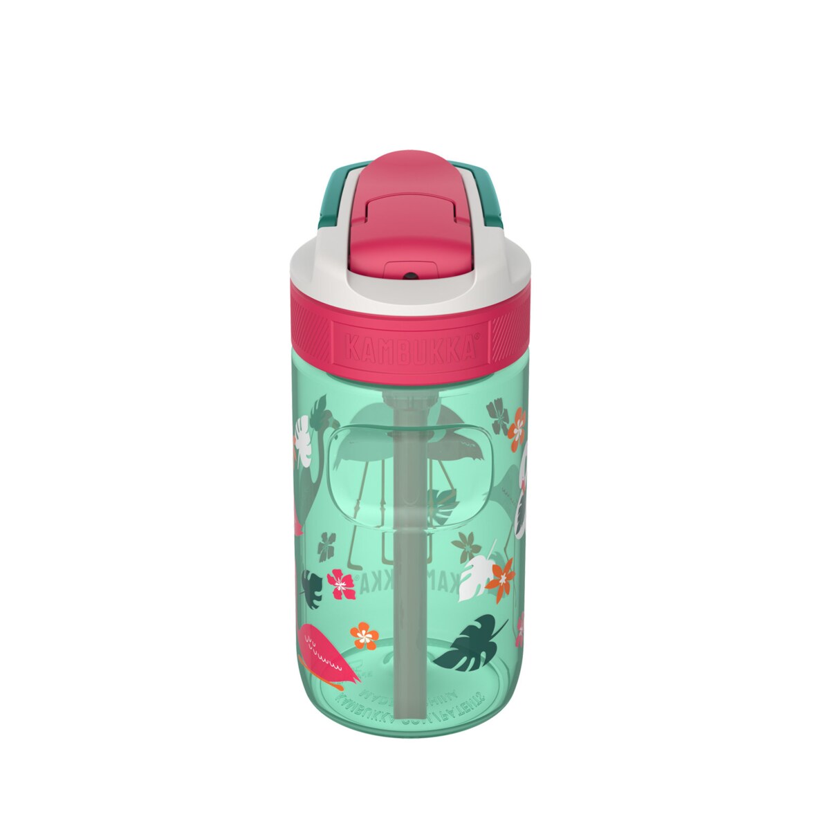 Butelka dziecięca na wodę (400 ml) Pink Flamingo Lagoon Kambukka