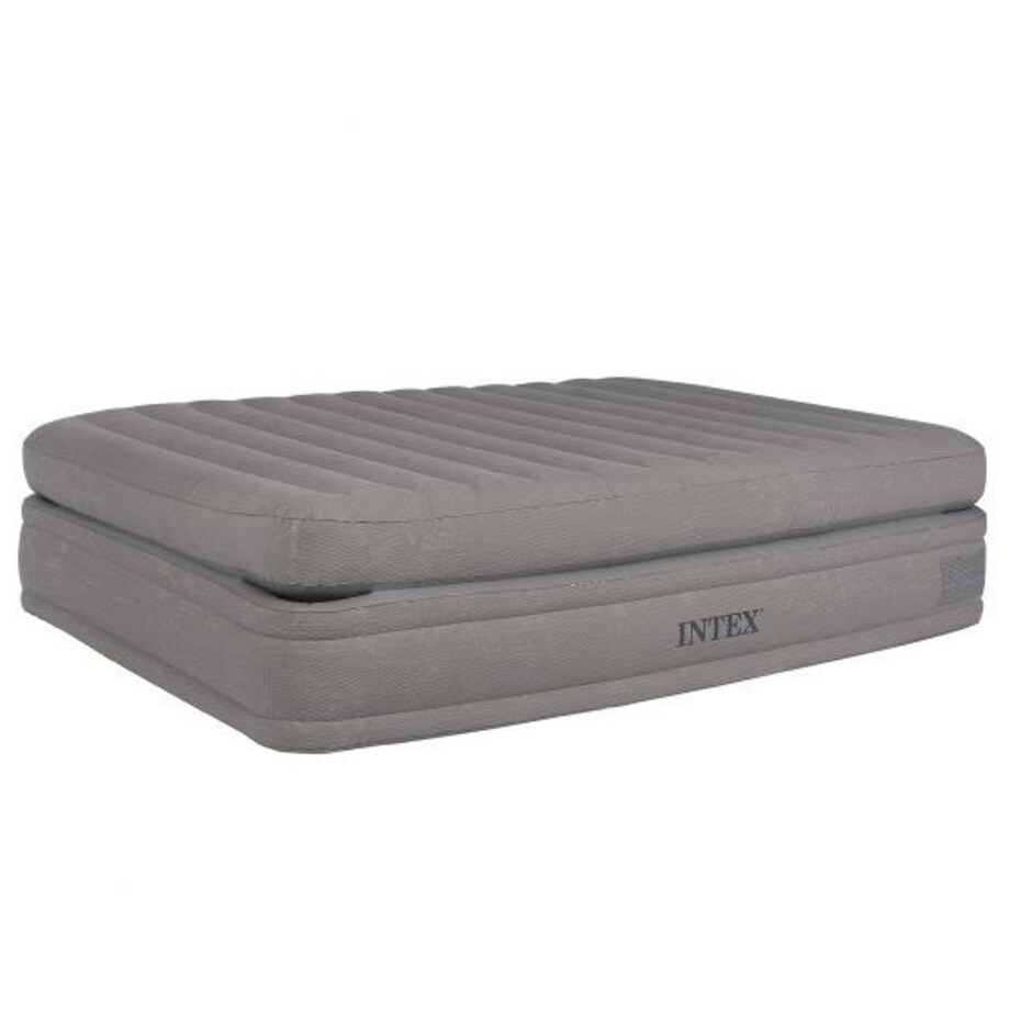 Materac welurowy z pompką elektr 203x152x51 cm INTEX