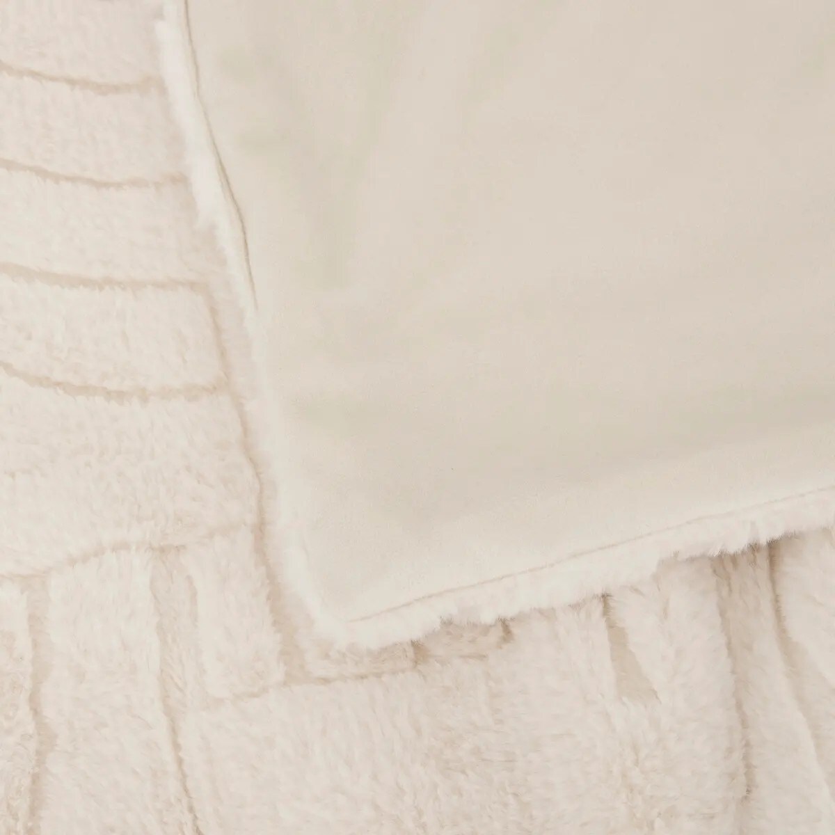 Koc pluszowy, futrzany, kremowy, 230x180cm, Arka