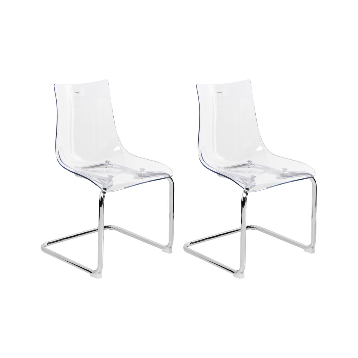 Zestaw 2 krzeseł do jadalni MARSHALL Przezroczysty