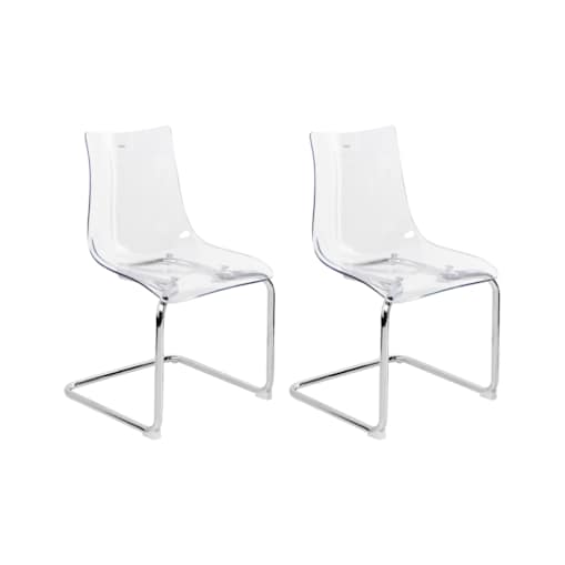 Zestaw 2 krzeseł do jadalni MARSHALL Przezroczysty