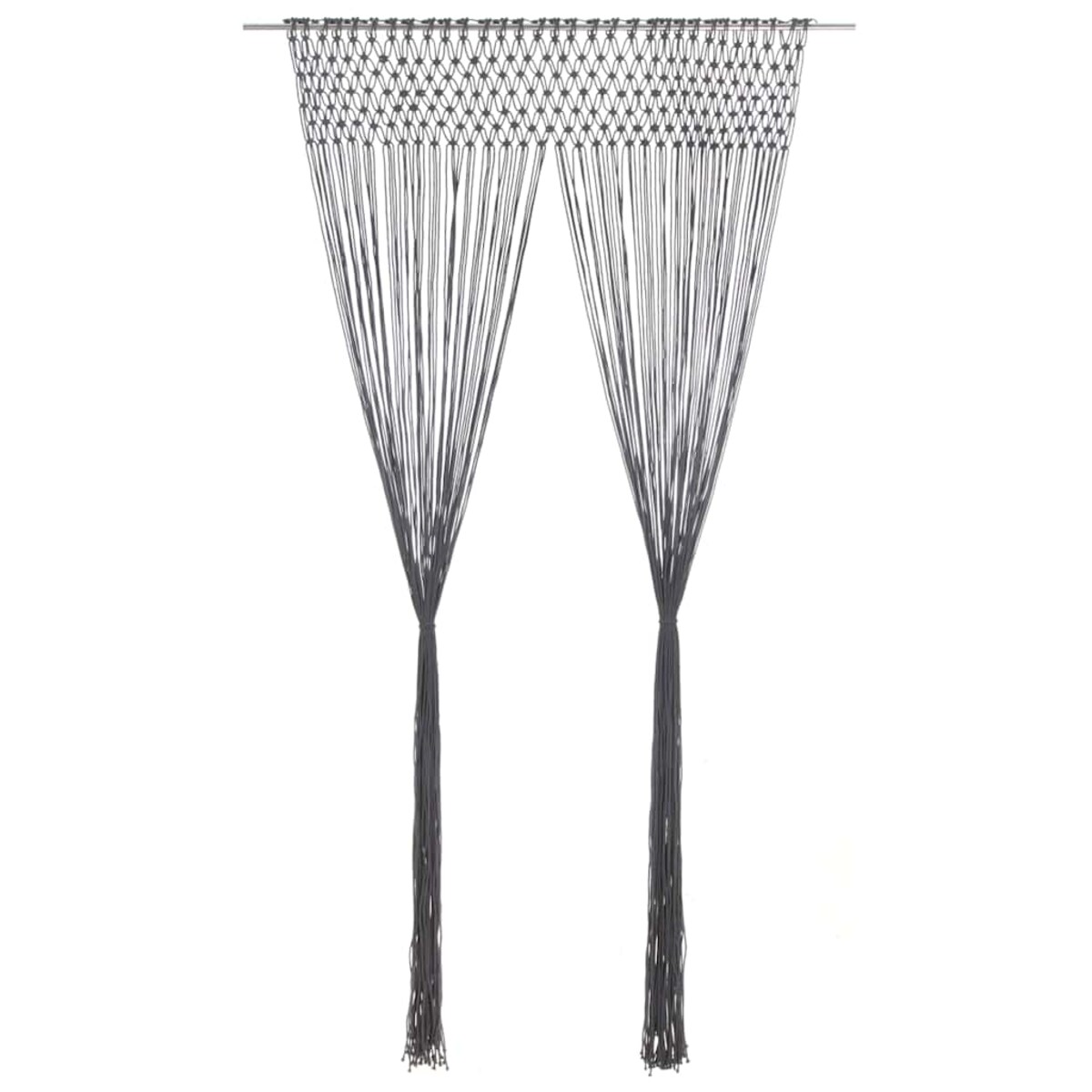 vidaXL Zasłona z makramy, antracyt, 140 x 240 cm, bawełna