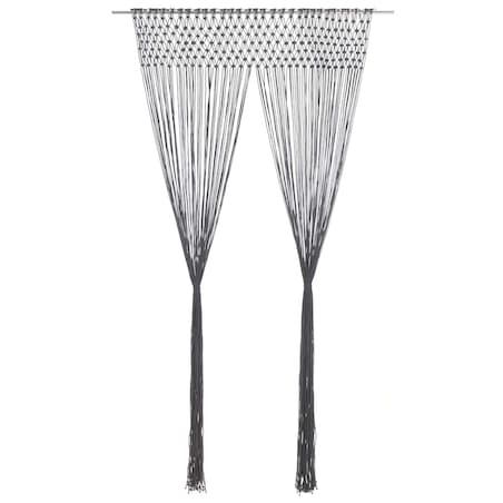 vidaXL Zasłona z makramy, antracyt, 140 x 240 cm, bawełna