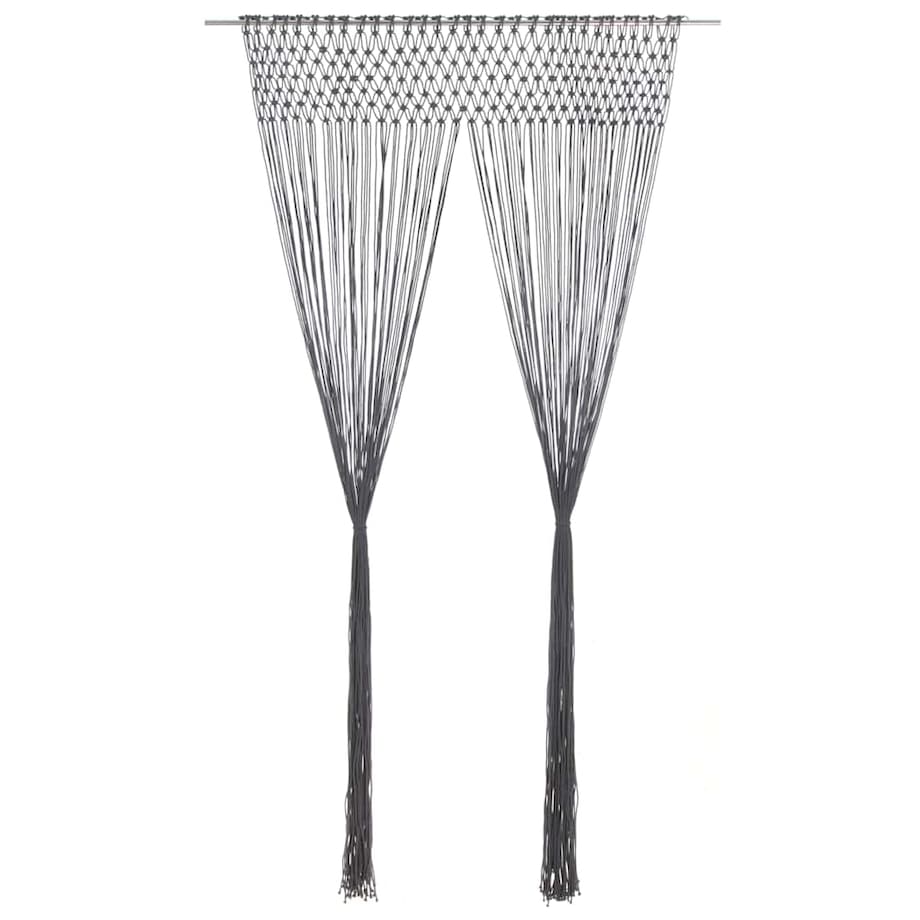 vidaXL Zasłona z makramy, antracyt, 140 x 240 cm, bawełna