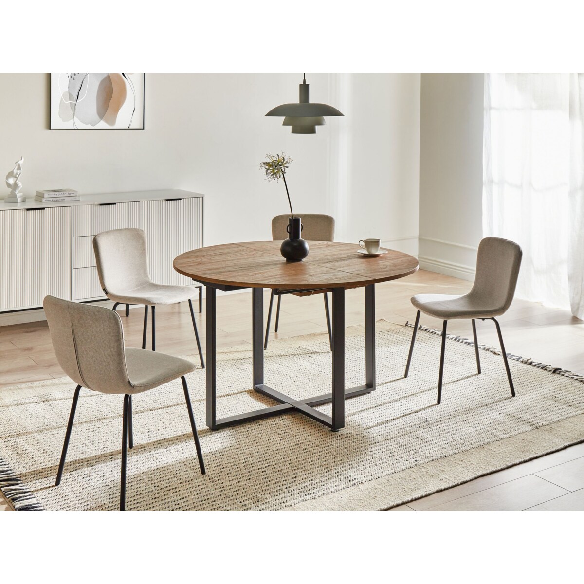 Stół do jadalni ALEXANDRINA Brązowy 120/160 cm 120 cm