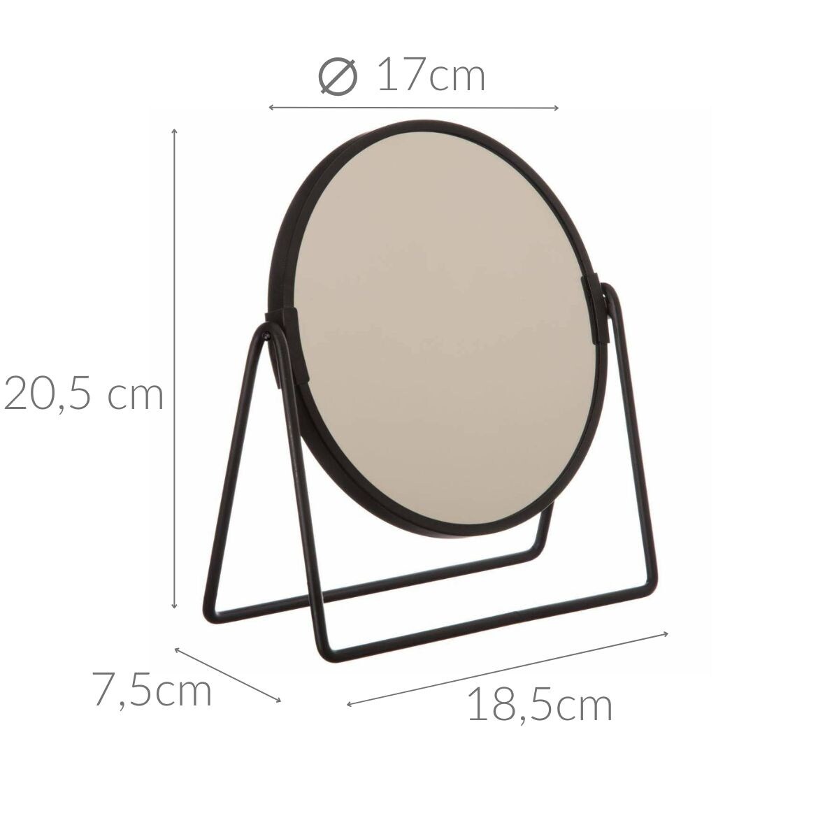 Lusterko kosmetyczne, stojące, składane, Ø17 cm