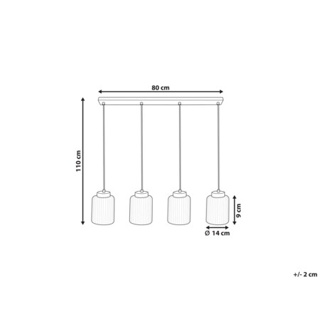 Lampa wisząca 4-punktowa metalowa mosiężna CAUDELO