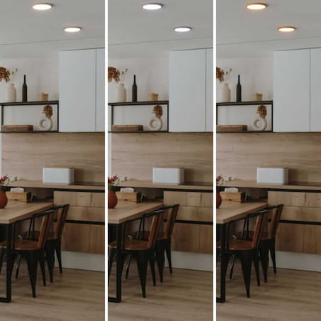 Okrągła lampa sufitowa Maze ABR-PLO-OCED-18W Abruzzo LED 18W 3000-6000K drewniana biała