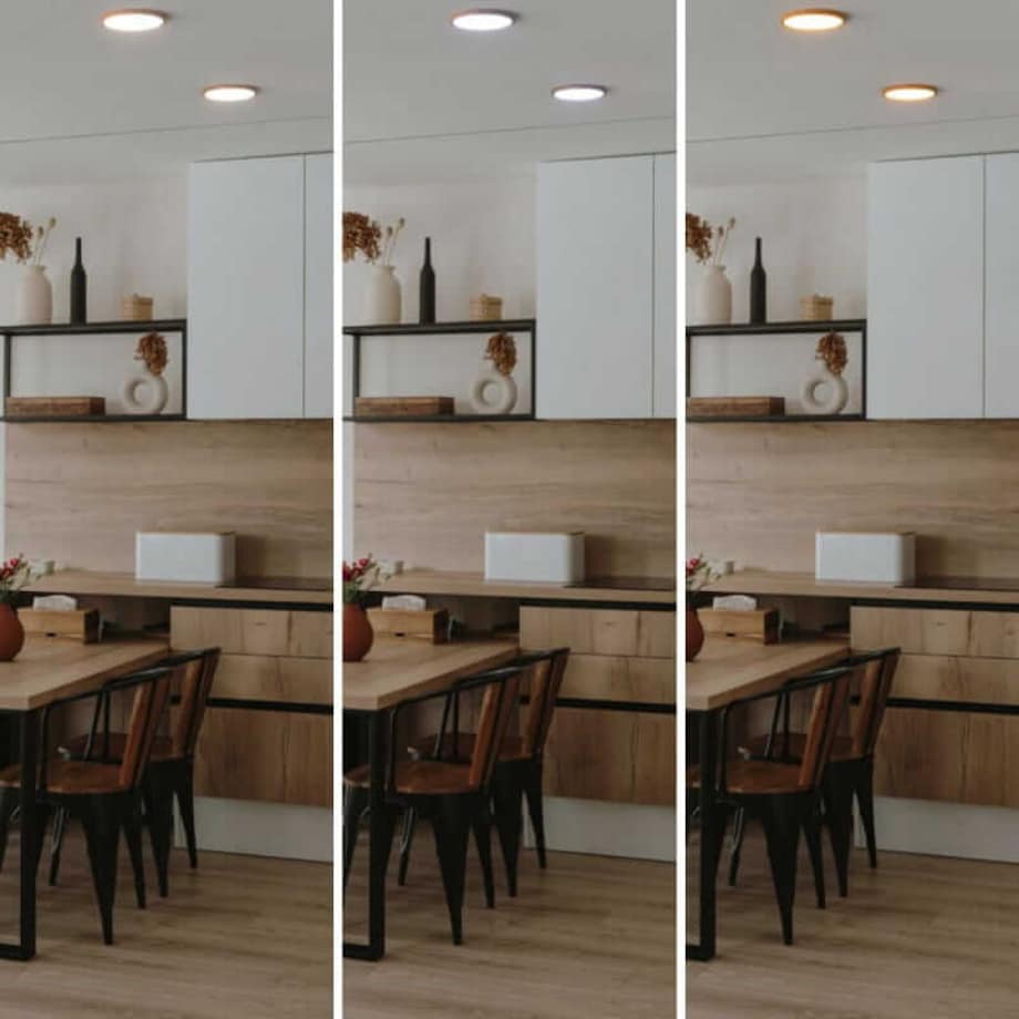 Okrągła lampa sufitowa Maze ABR-PLO-OCED-18W Abruzzo LED 18W 3000-6000K drewniana biała