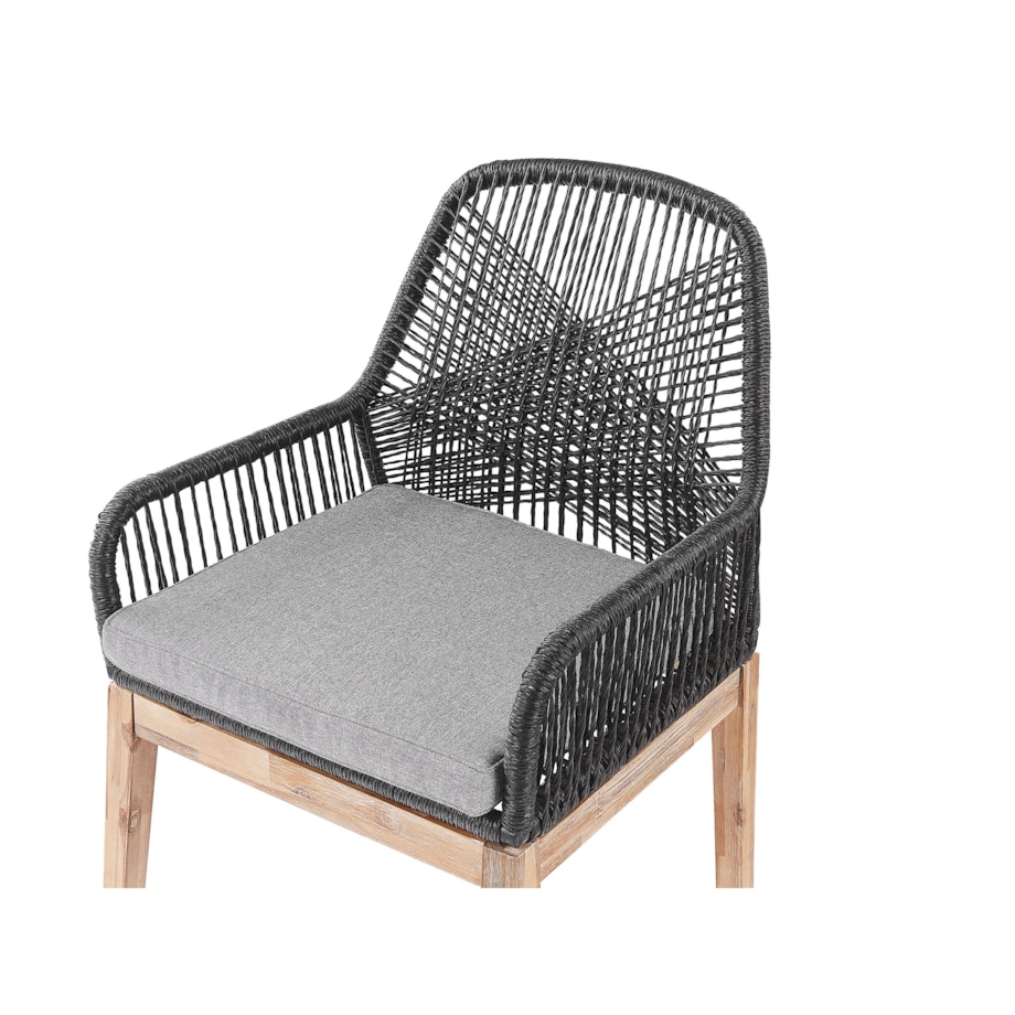 Zestaw ogrodowy dla 6 osób OLBIA z poduszkami Beton Czarny