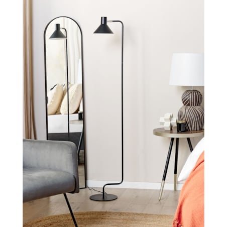 Lampa podłogowa regulowana metalowa czarna RIMAVA
