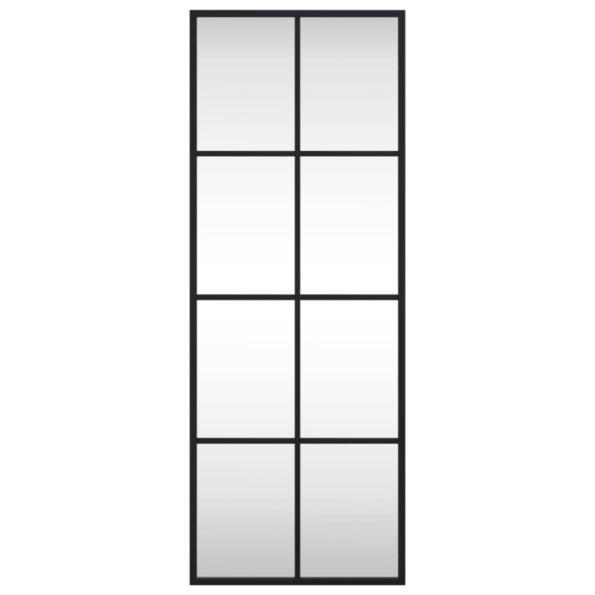 vidaXL Lustro ścienne, czarne, 30x80 cm, prostokątne, żelazo