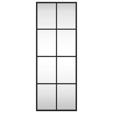 vidaXL Lustro ścienne, czarne, 30x80 cm, prostokątne, żelazo