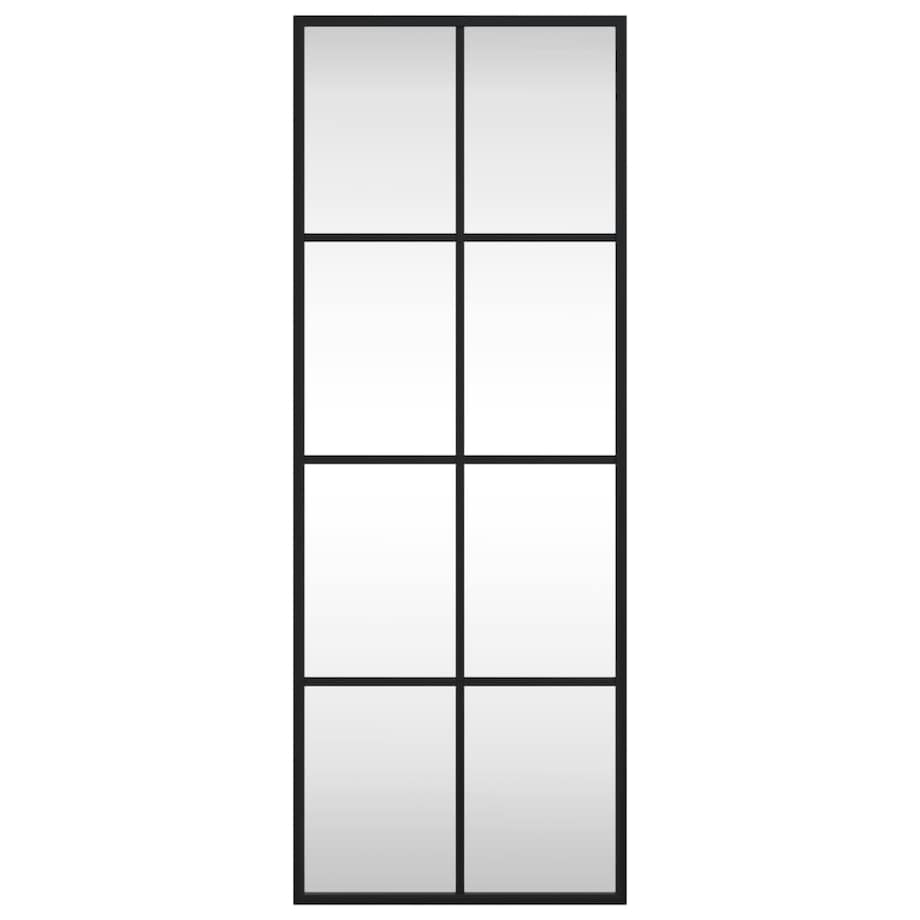 vidaXL Lustro ścienne, czarne, 30x80 cm, prostokątne, żelazo