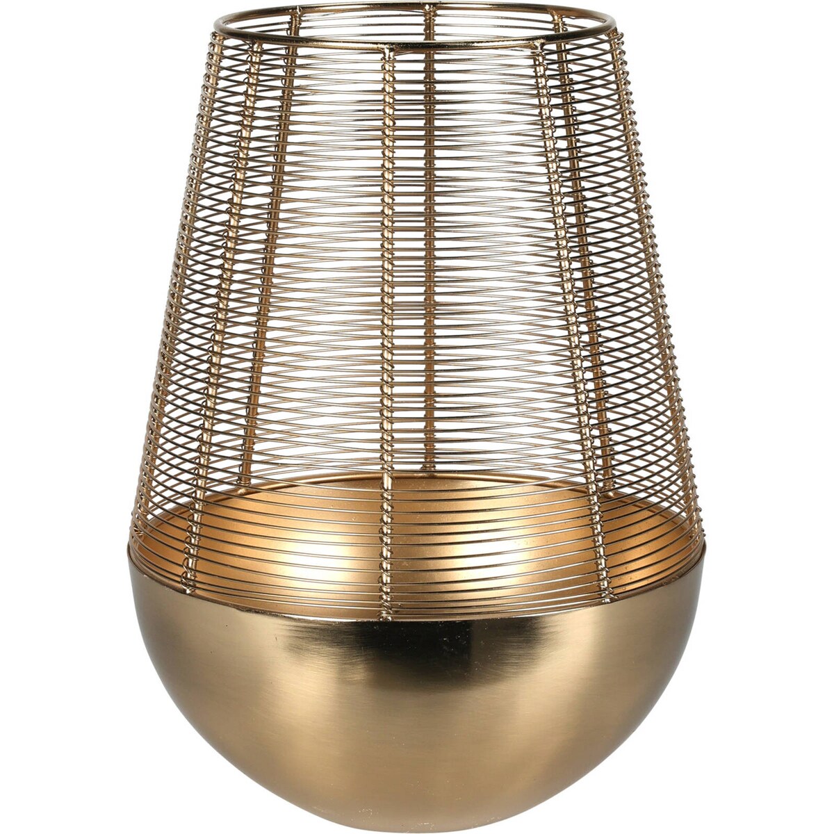 Złoty lampion na świeczkę, metalowy