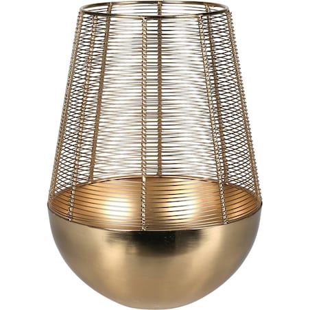 Złoty lampion na świeczkę, metalowy