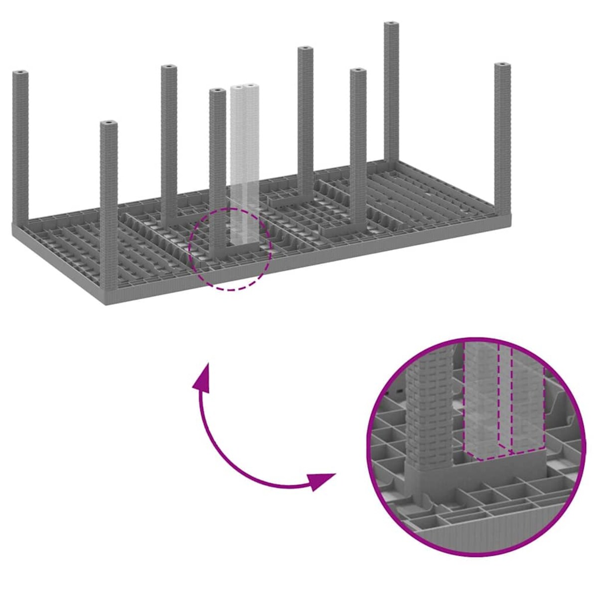 vidaXL Zestaw do jadalni w ogrodzie 9 pcs Jasnoszary Rattan Polt