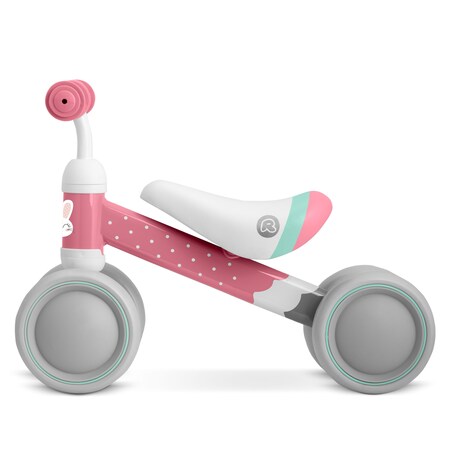 Rowerek biegowy trójkołowy jeździk dla dzieci lekki Ricokids różowo-szary
