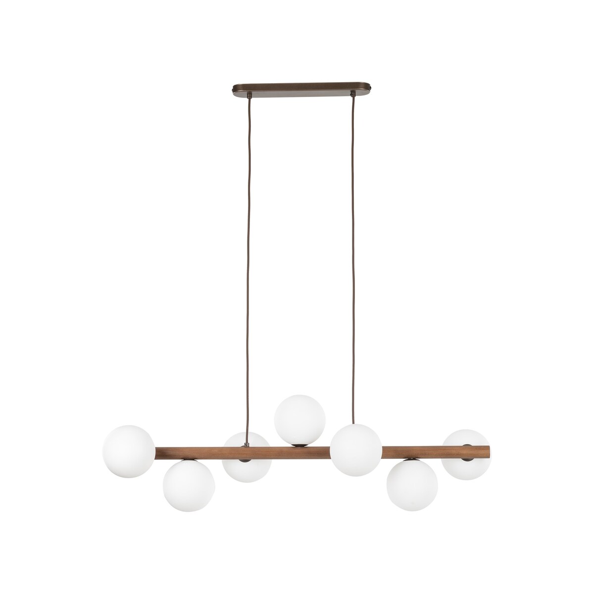 Lampa wisząca TK Lighting ESTERA WOOD Orzech 7xG9 biała, regulowana wysokość, nowoczesna nad stół i wyspę