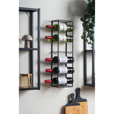 Wieszak na wino SINGLE, na 6 butelek, 66 x 12 x 18 cm