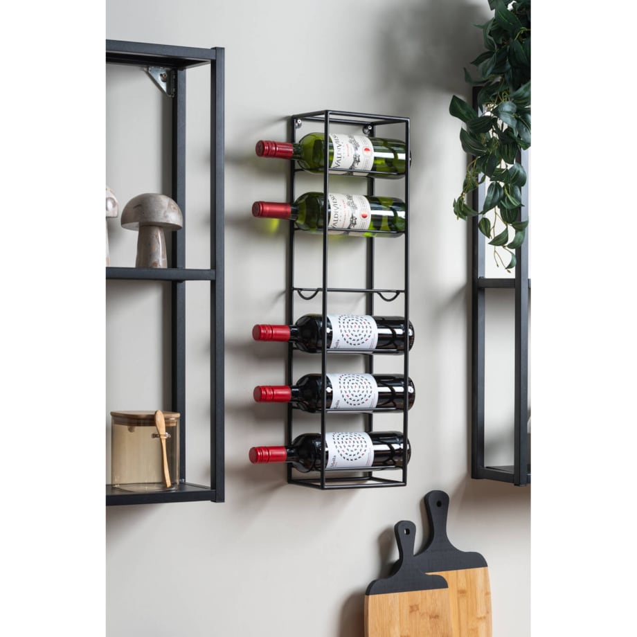 Wieszak na wino SINGLE, na 6 butelek, 66 x 12 x 18 cm