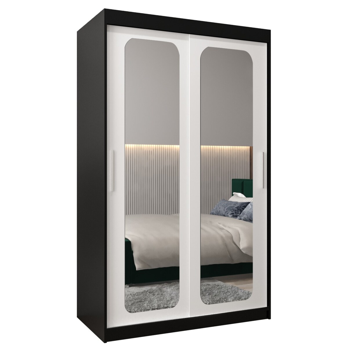 Szafa przesuwna Garderoba PROMO T3 120 czarny/biały