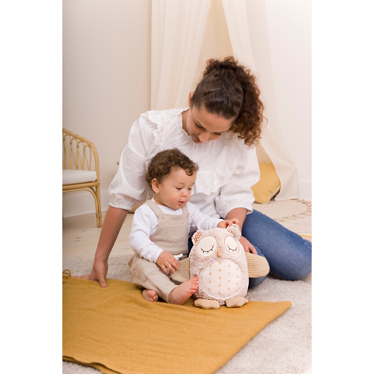 Szumiąca sowa z czujnikiem dźwięku i pozytywką - Cloud b® Nighty Night Owl Smart Sensor™