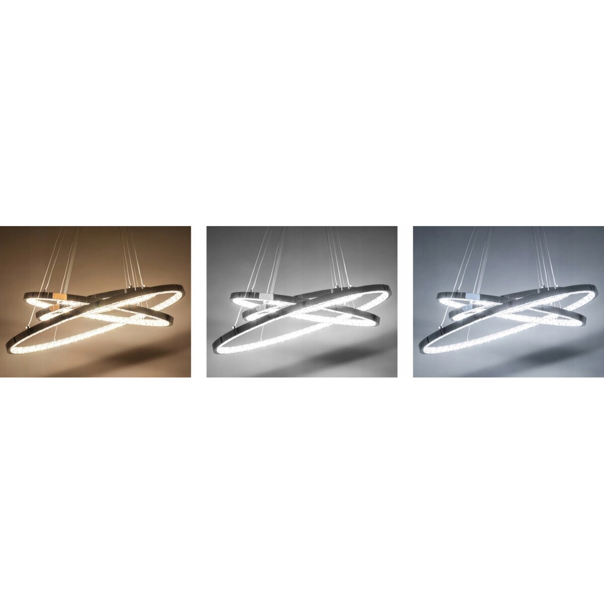 Kryształowa Lampa Sufitowa Żyrandol Ringi Led