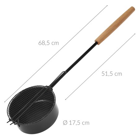 Patelnia na ognisko z kratką, dł. 51,5 cm