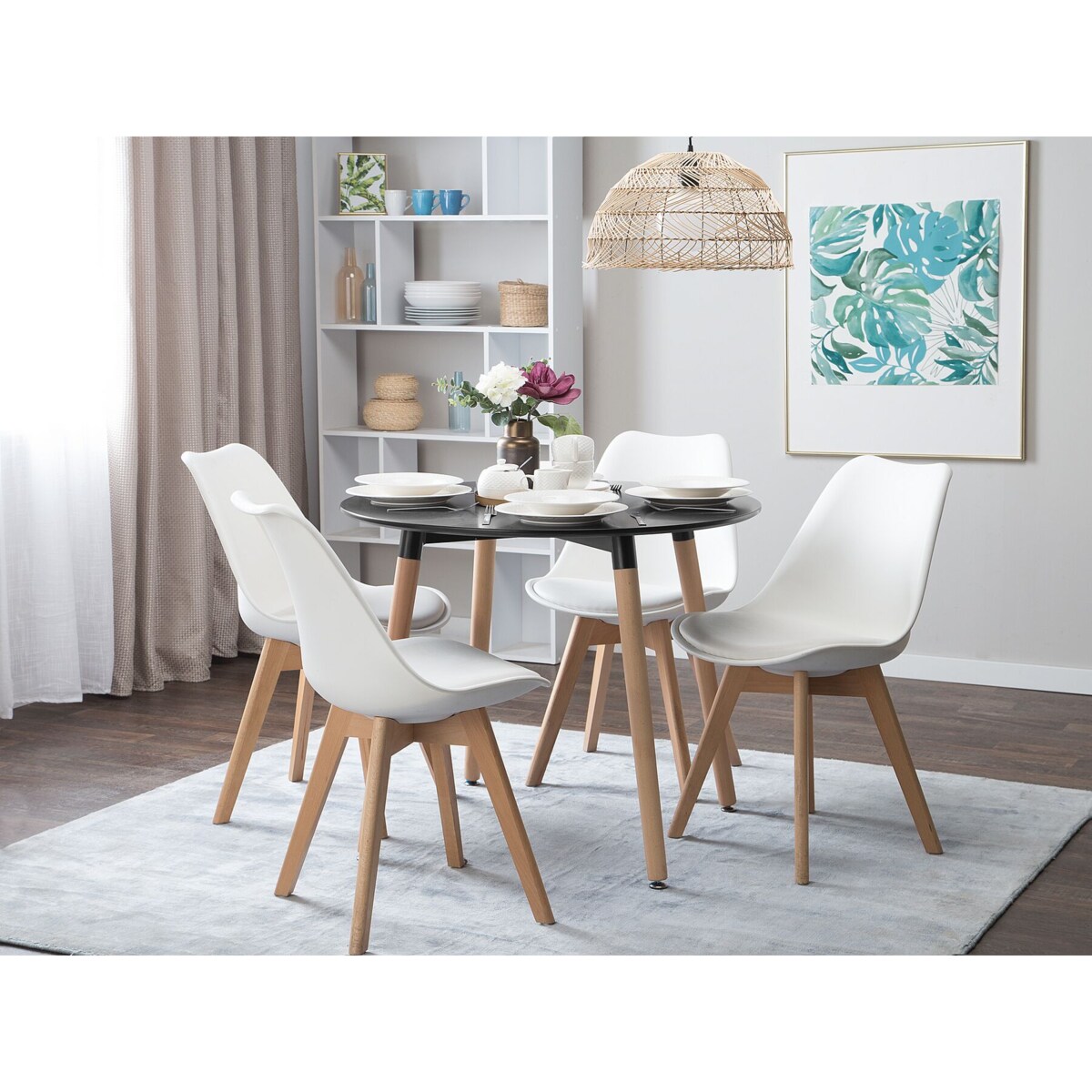 Stół do jadalni okrągły ⌀ 90 cm czarny BOVIO