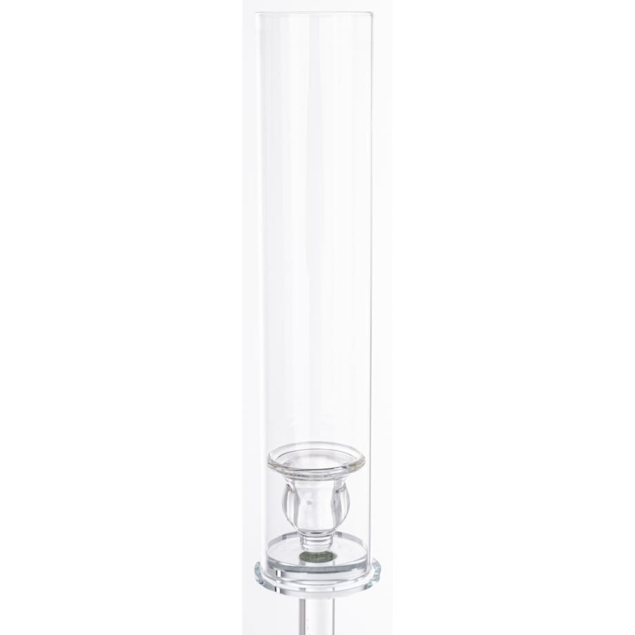 Świecznik szklany na 1 świecę z kloszem 84x14x14 cm RURKA transparentny