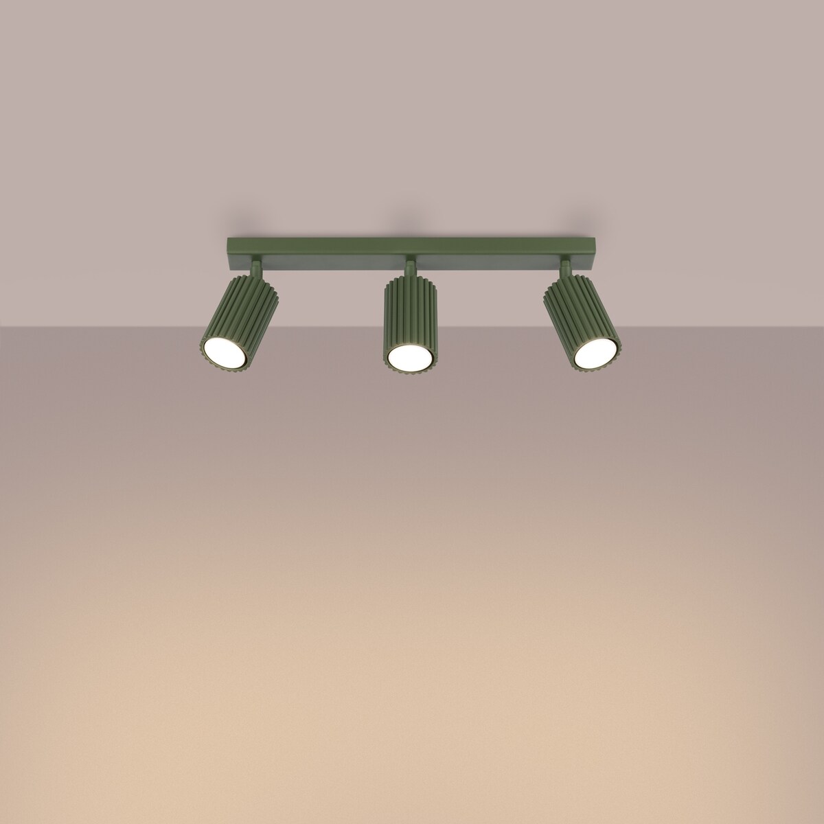 Plafon KARBON 3L zielony oliwkowy