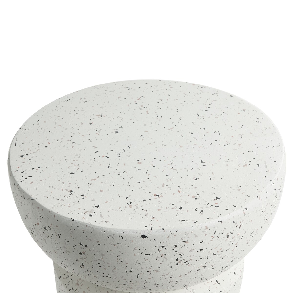 Stolik pomocniczy FALIRO 37 cm 37 cm Efekt lastryko Złamana biel
