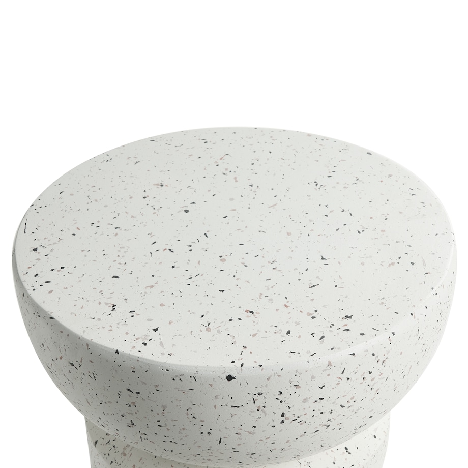 Stolik pomocniczy FALIRO 37 cm 37 cm Efekt lastryko Złamana biel