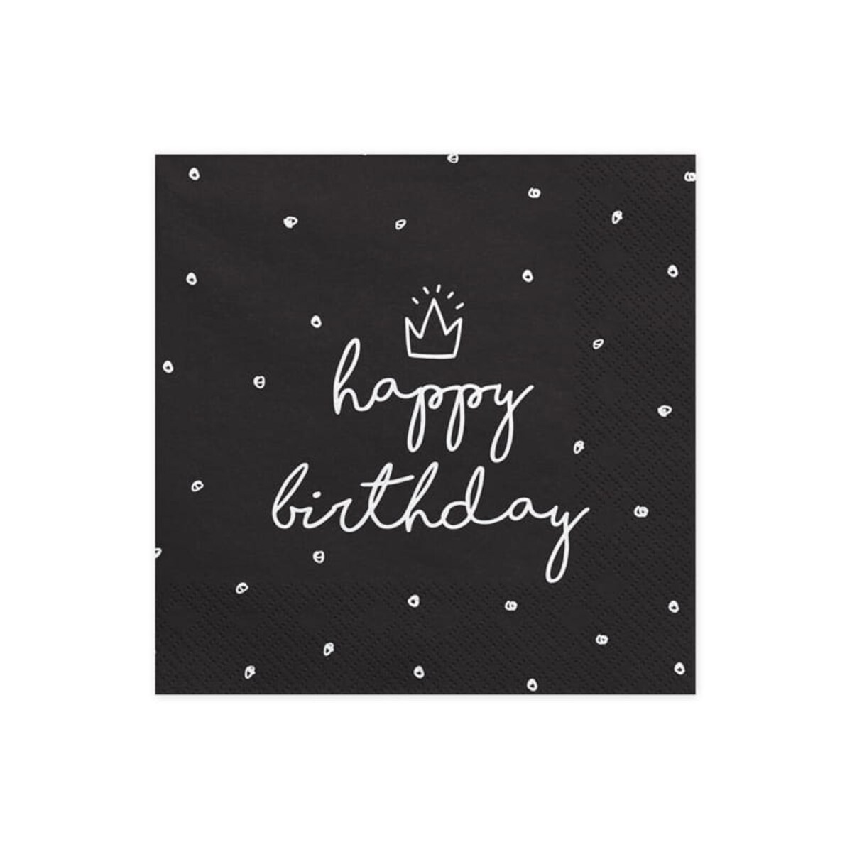 Serwetki papierowe happy birthday czarne