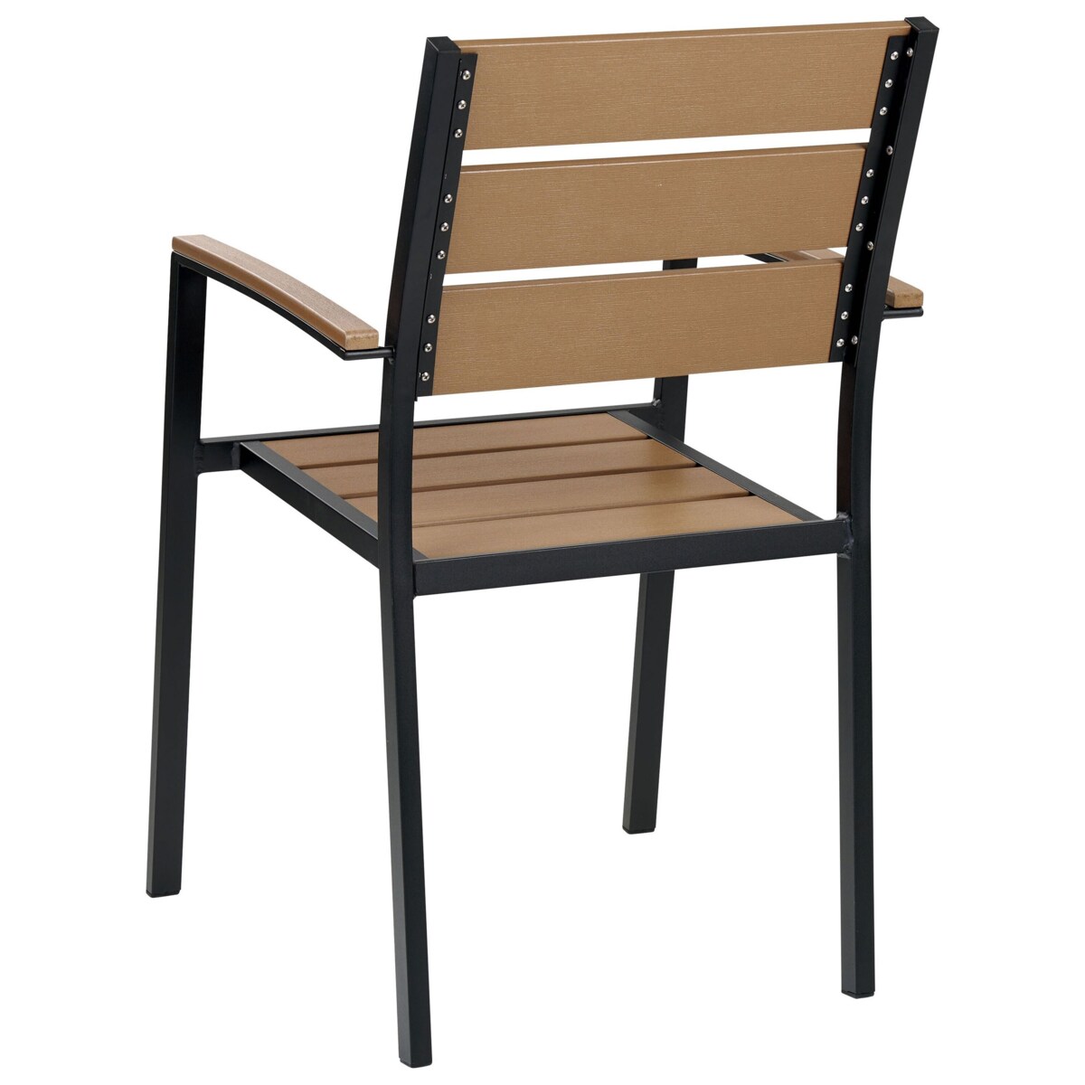 Zestaw 6 krzeseł ogrodowych jasne drewno z czarnym VERNIO