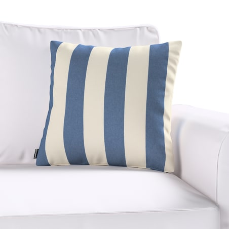 Poszewka Kinga na poduszkę 60x60 niebiesko-białe pionowe pasy (5,5cm)