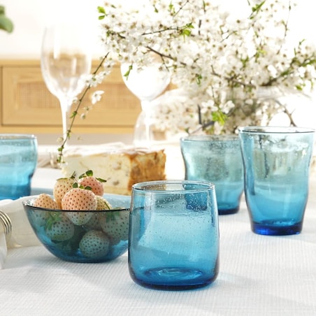 VILLA ITALIA Szklanka granatowa 330 ml PERLATO